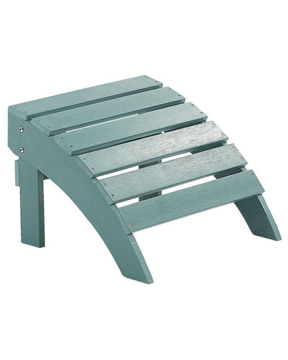 Turquoise Garden Footstool Weatherproof Faux Wood Slatted