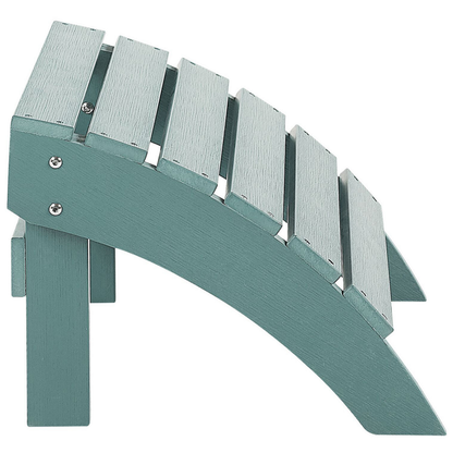 Turquoise Garden Footstool Weatherproof Faux Wood Slatted
