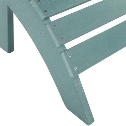 Turquoise Garden Footstool Weatherproof Faux Wood Slatted