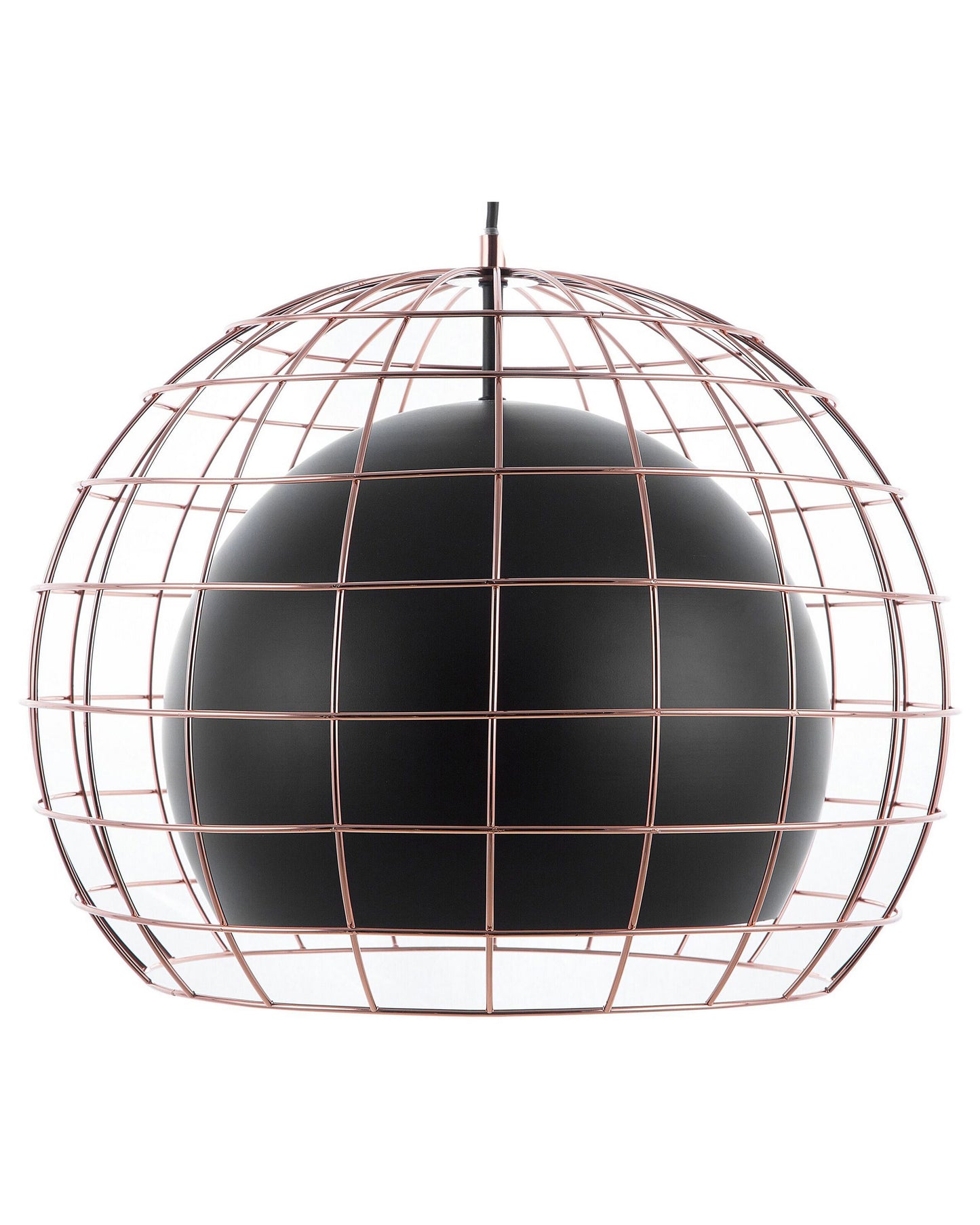 Ceiling Lamp Black Metal 128cm Pendant Cage Industrial