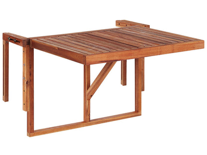 Balcony Hanging Table Dark Brown Acacia Folding 60 x 55cm