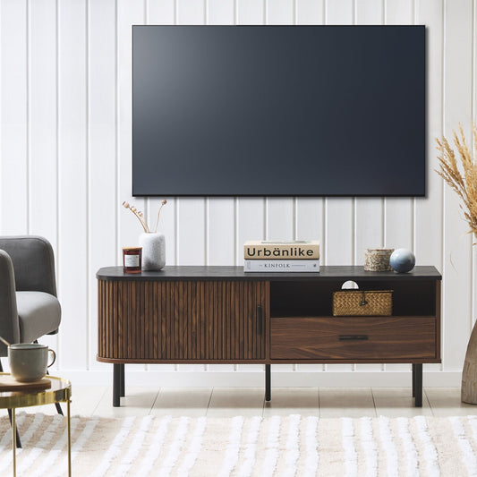 NovaHome TV Stand 54 Inch Retro Sliding Cabinet With Cable Management