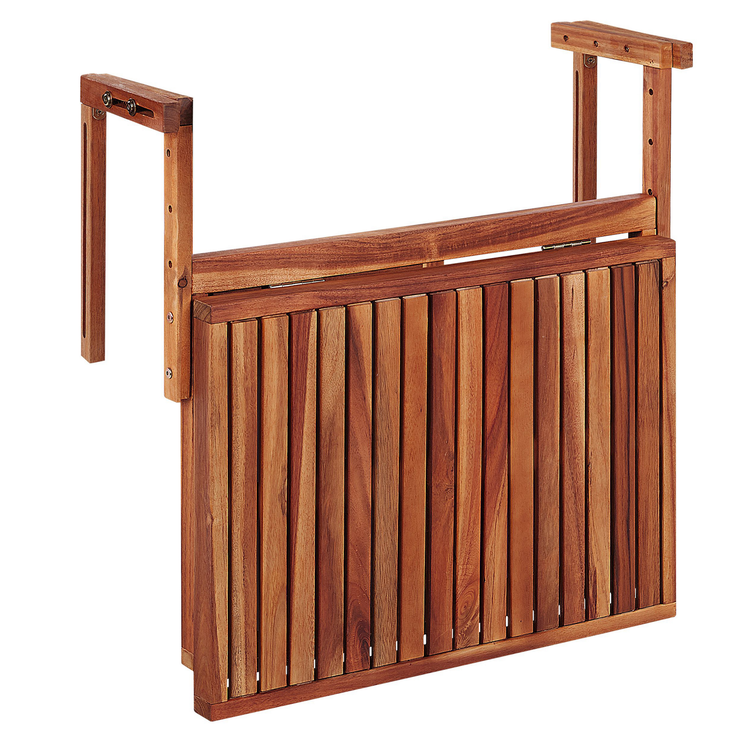 Balcony Hanging Table Dark Brown Acacia Folding 60 x 55cm