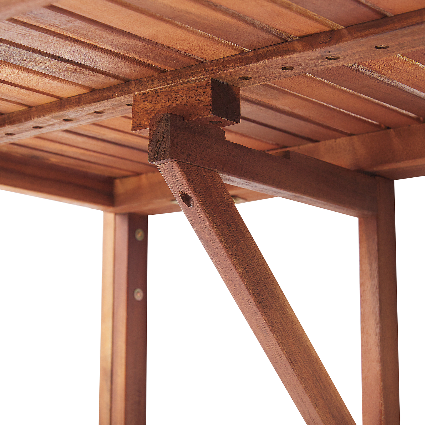 Balcony Hanging Table Dark Brown Acacia Folding 60 x 55cm