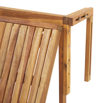 Acacia Living Balcony Hanging Table Folding 60 x 55cm Light Brown Outdoor Deck Rail
