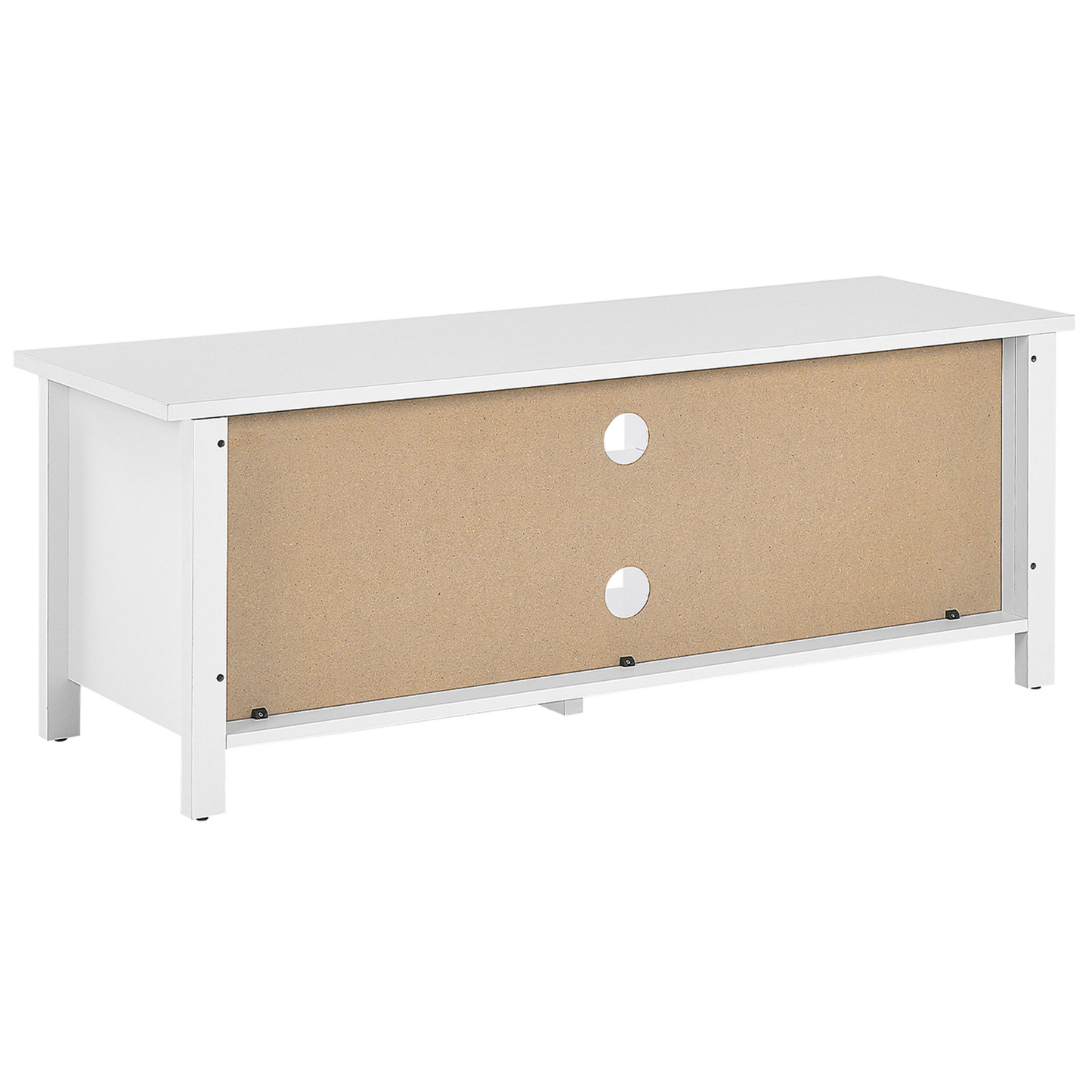 CasaLux White TV Stand Up To 54 Inch Rustic Cabinet Drawers