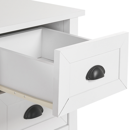 CasaLux White TV Stand Up To 54 Inch Rustic Cabinet Drawers