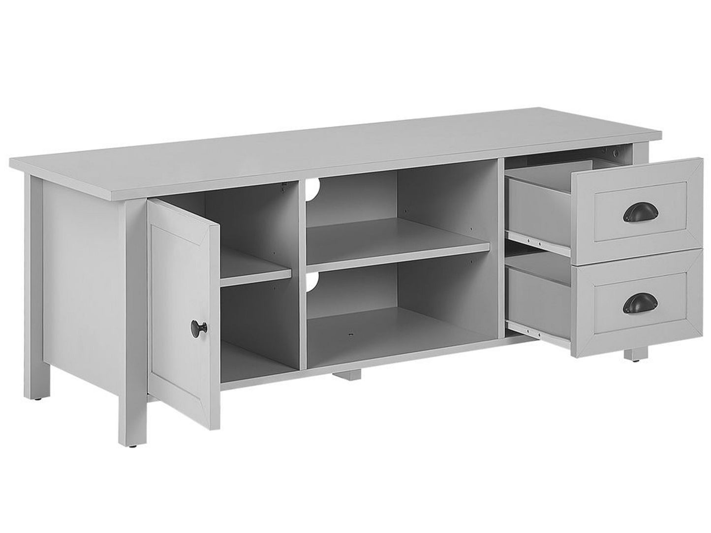 HomeCraft TV Stand Light Grey MDF Up To 54 Inch Rustic Cabinet