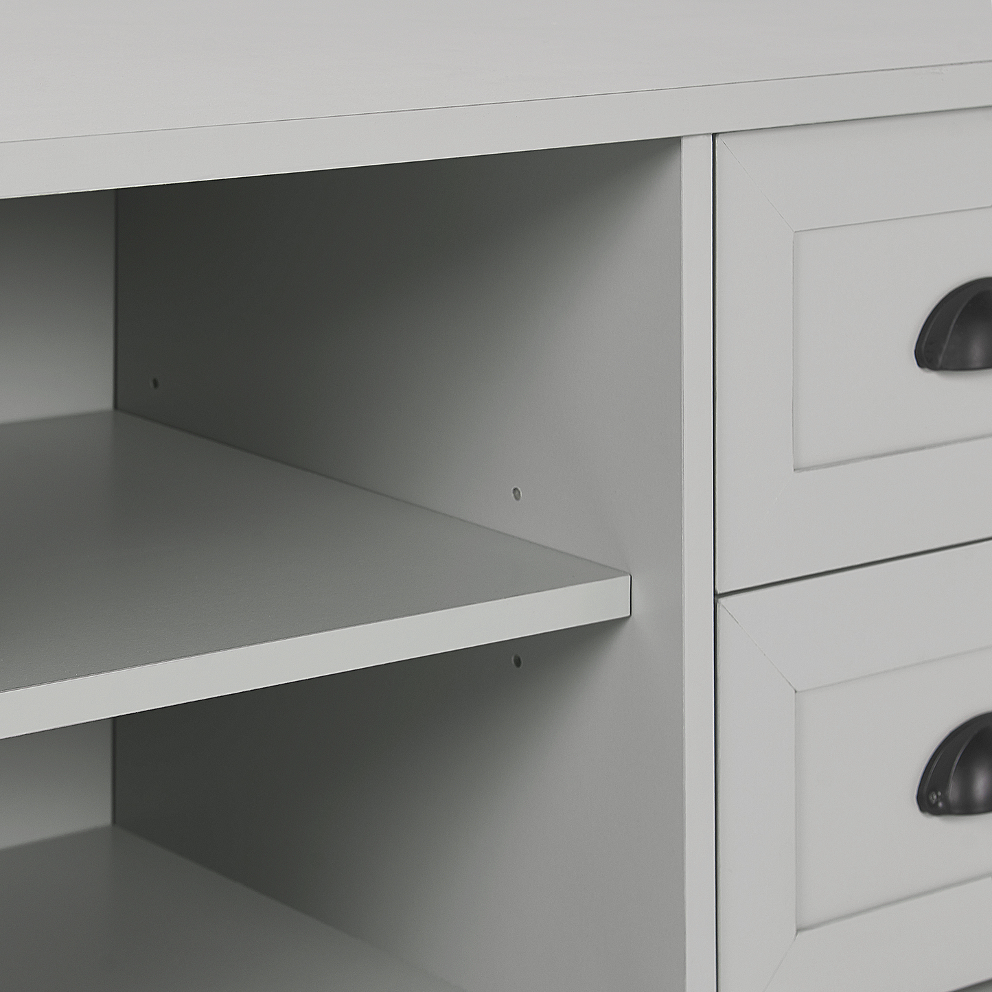 HomeCraft TV Stand Light Grey MDF Up To 54 Inch Rustic Cabinet