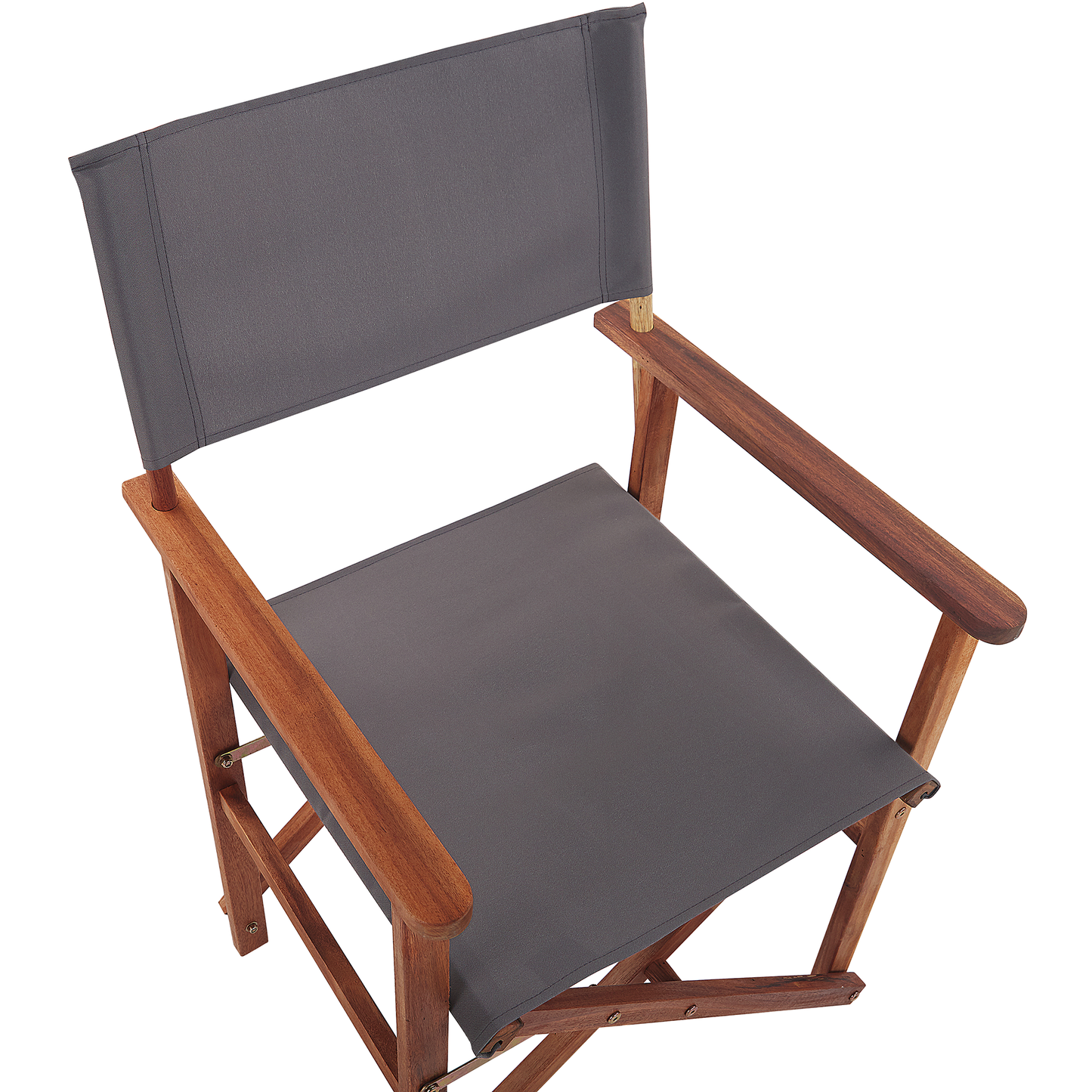 Heritage Home Garden Director's Chairs Set of 2 Dark Brown With Grey Acacia Fabric Folding