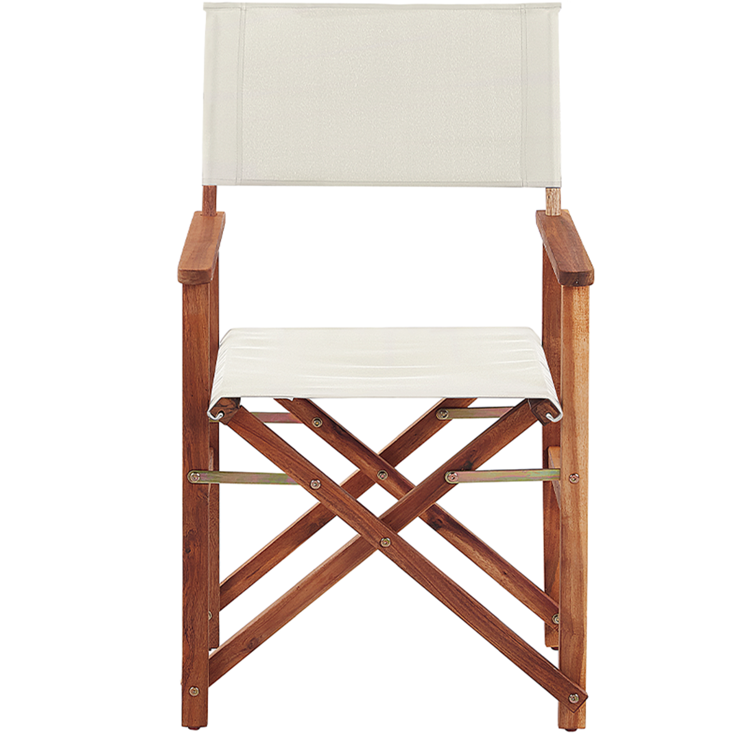 Director Chairs 2 Folding Dark Brown Wood OffWhite Sling
