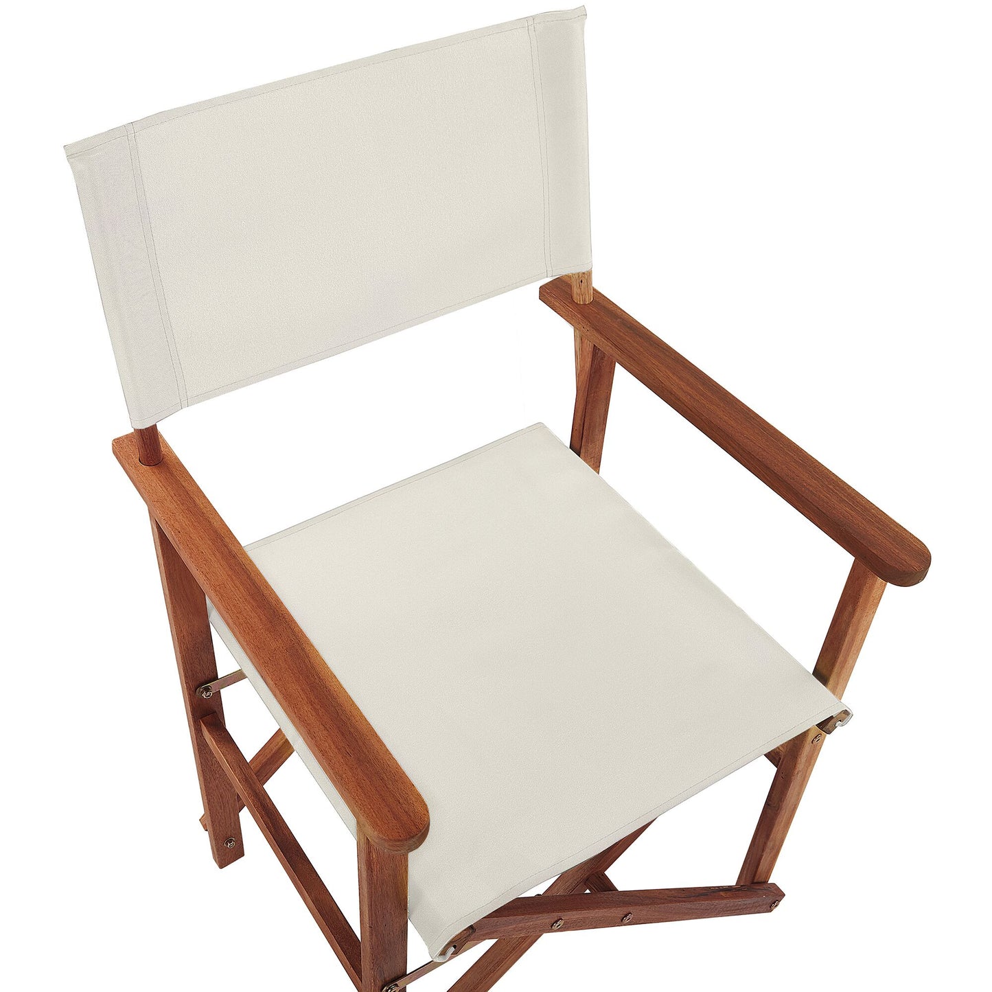 Director Chairs 2 Folding Dark Brown Wood OffWhite Sling