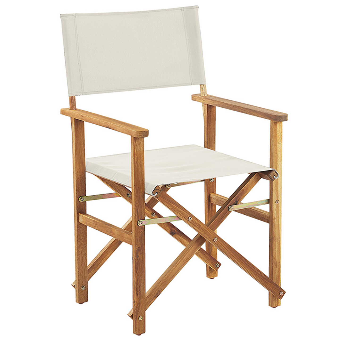 Garden Director's Chairs Set Of 2 Folding Light Brown Fabric