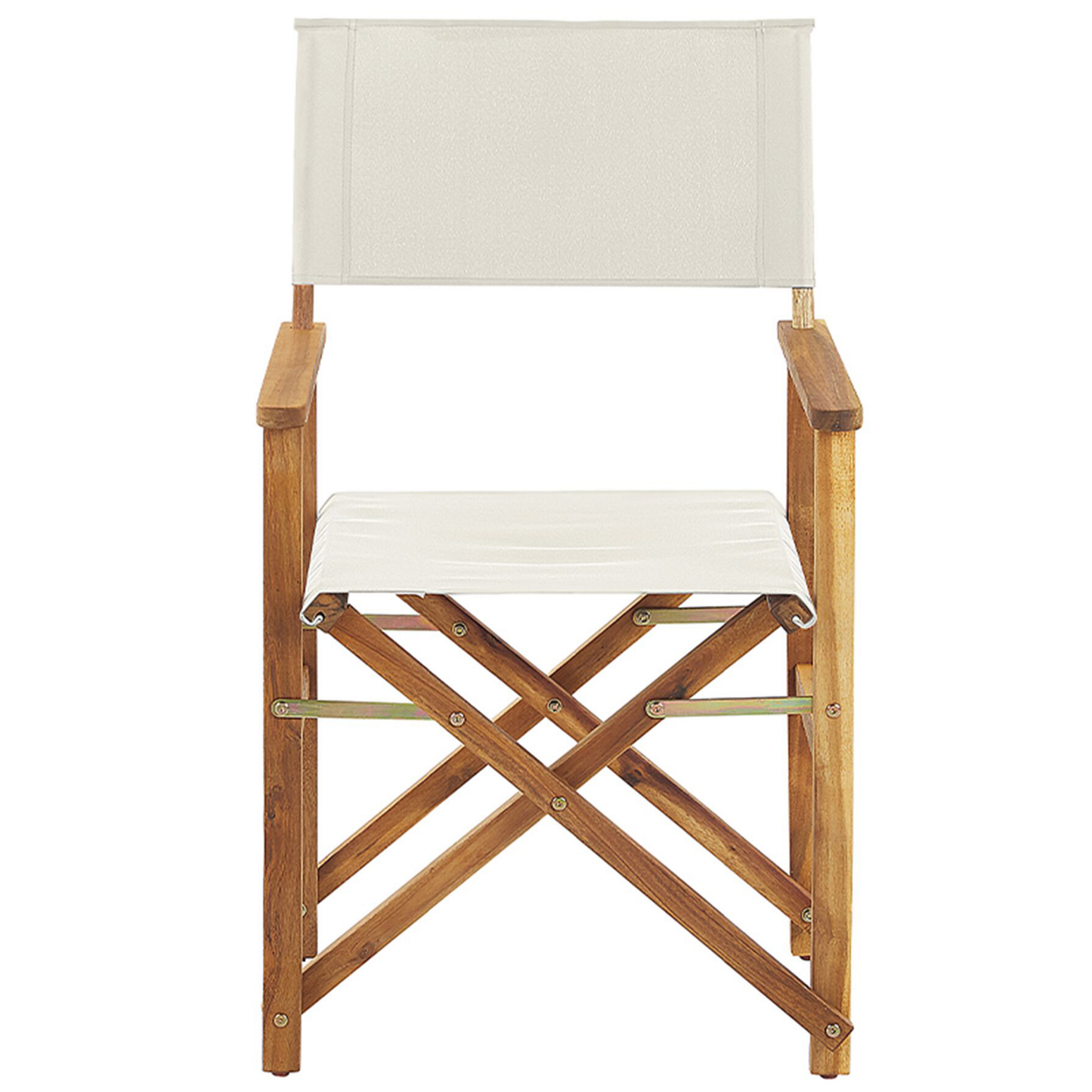 Garden Director's Chairs Set Of 2 Folding Light Brown Fabric