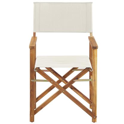 Garden Director's Chairs Set Of 2 Folding Light Brown Fabric