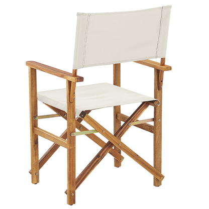 Garden Director's Chairs Set Of 2 Folding Light Brown Fabric