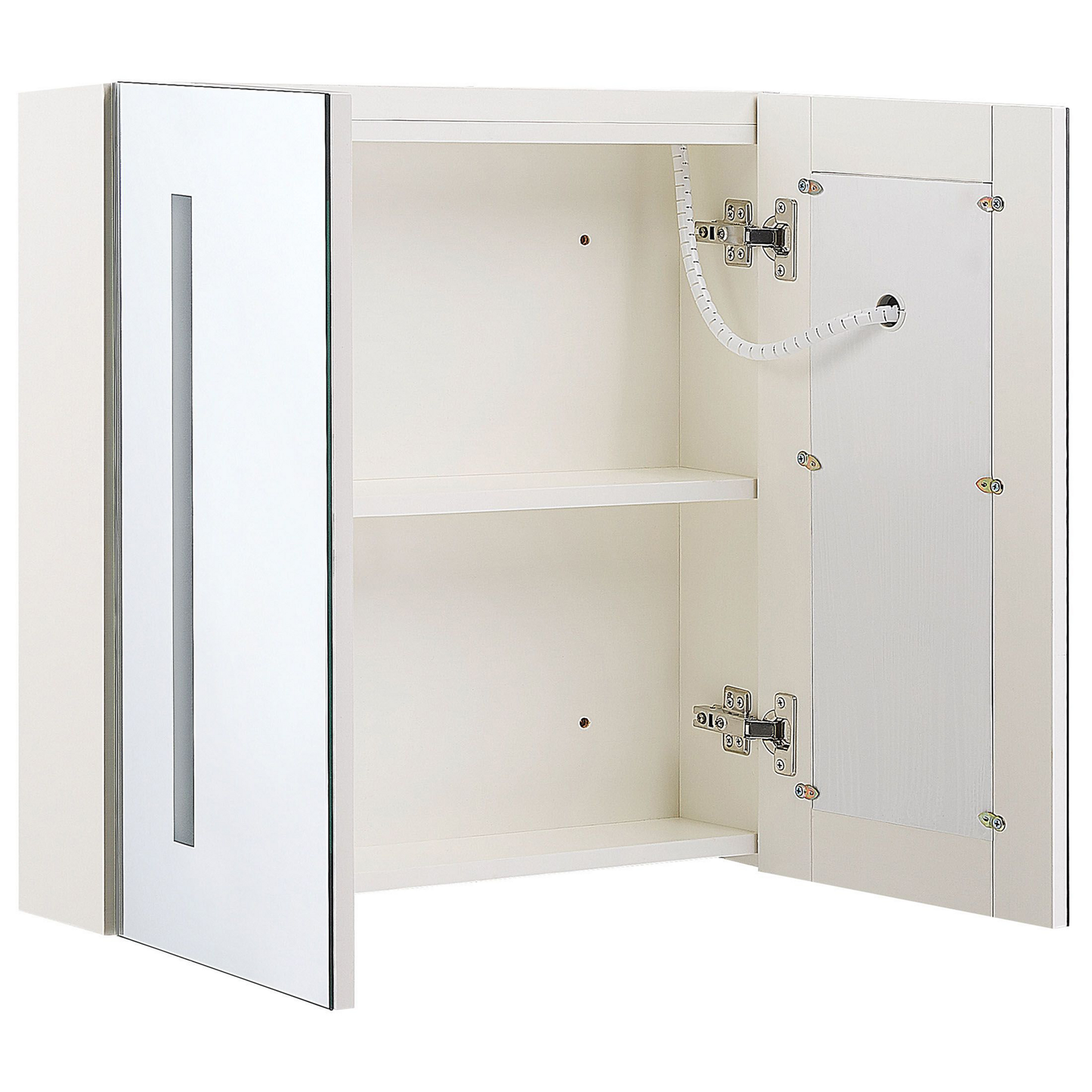 Bathroom Mirror Cabinet 60 x 60cm Silver With LED Lights