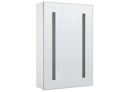 Bathroom Mirror Cabinet With LED White 40 x 60cm Modern