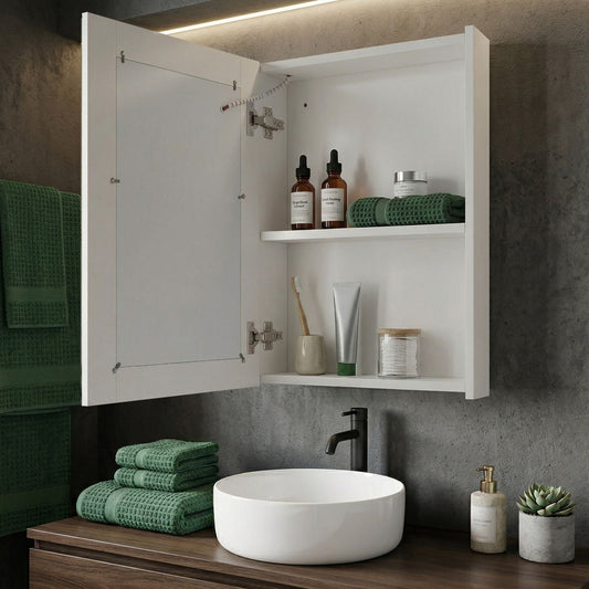 LED Bathroom Mirror Cabinet 40 x 60cm White