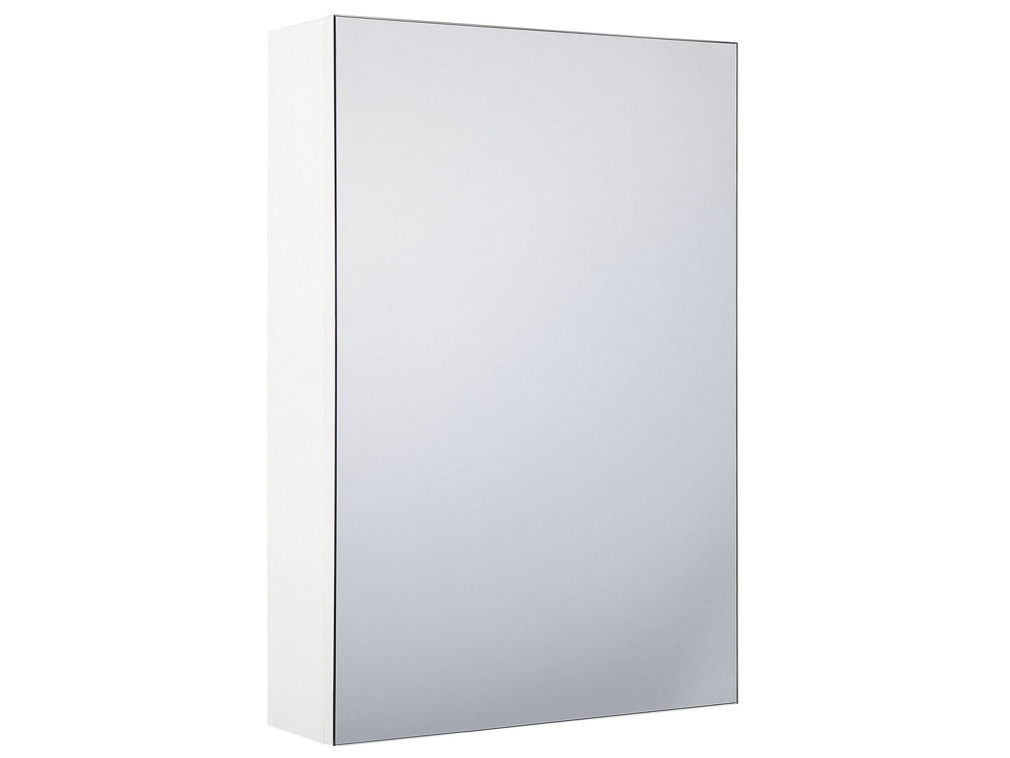 Bathroom Mirror Cabinet White 40 x 60cm Modern With Hidden Shelf For Toiletries And Front Mirror