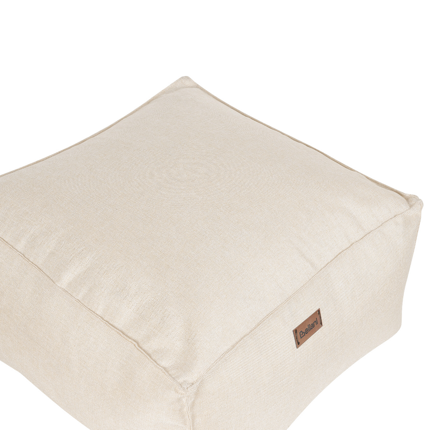 Off White Pouffe Footstool EPS Beads Fill