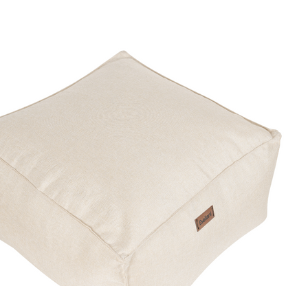Off White Pouffe Footstool EPS Beads Fill