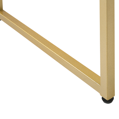 Console Table White 2 Drawers 100 x 48cm With Golden Base