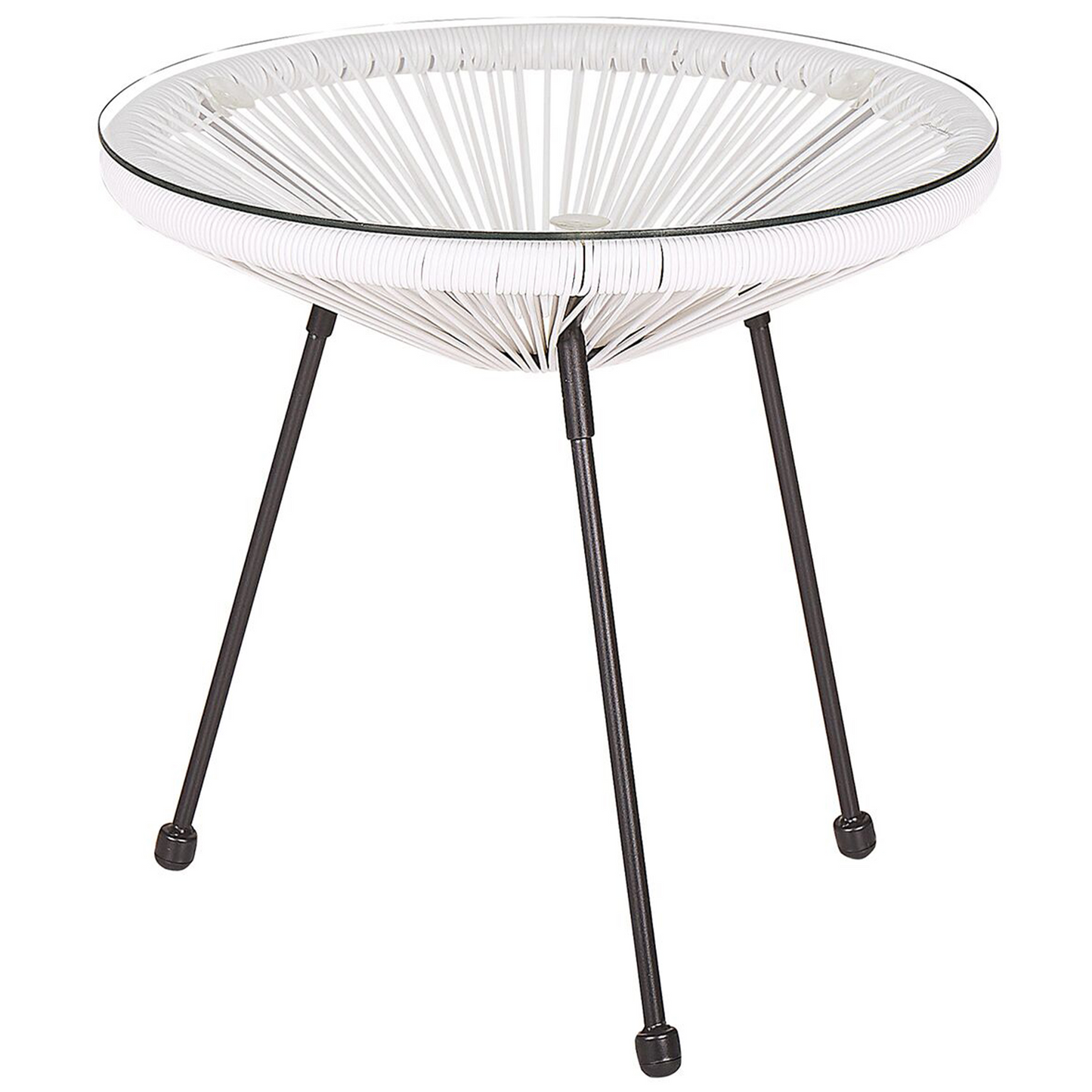 Bistro White PE Rattan 3 Piece 2 Seater Round Set Indoor Outdoor