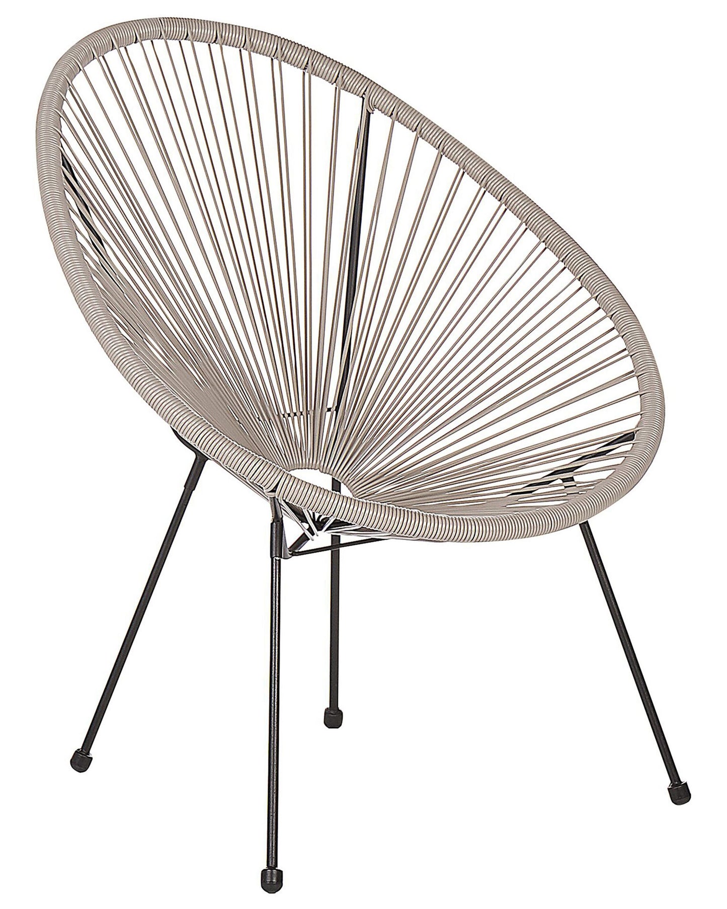 Garden Chair Light Grey PE Rattan Papasan Modern Round Indoor Outdoor Lounge