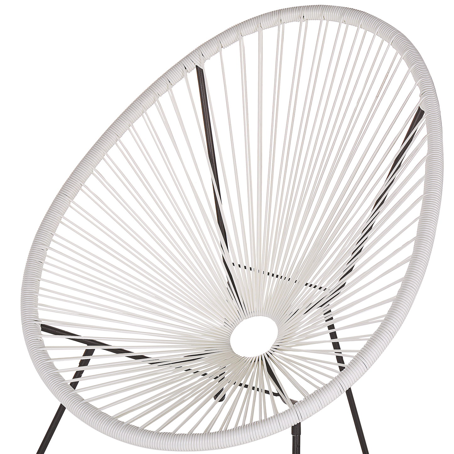 Garden Chair White PE Rattan Papasan Modern Round Indoor Outdoor Lounge Set Two Piece