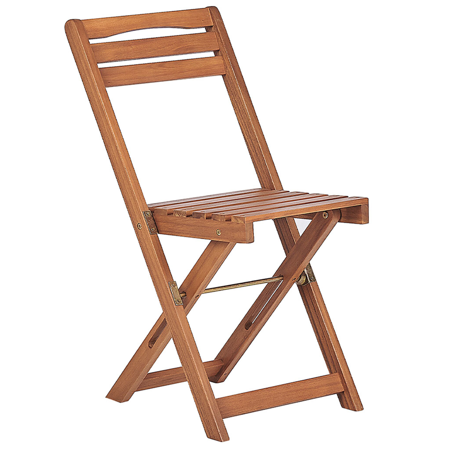 Acacia Wood Bistro Set Light Colour Extending Table With Two Folding Chairs 80 x 95cm Rustic Balcony Garden