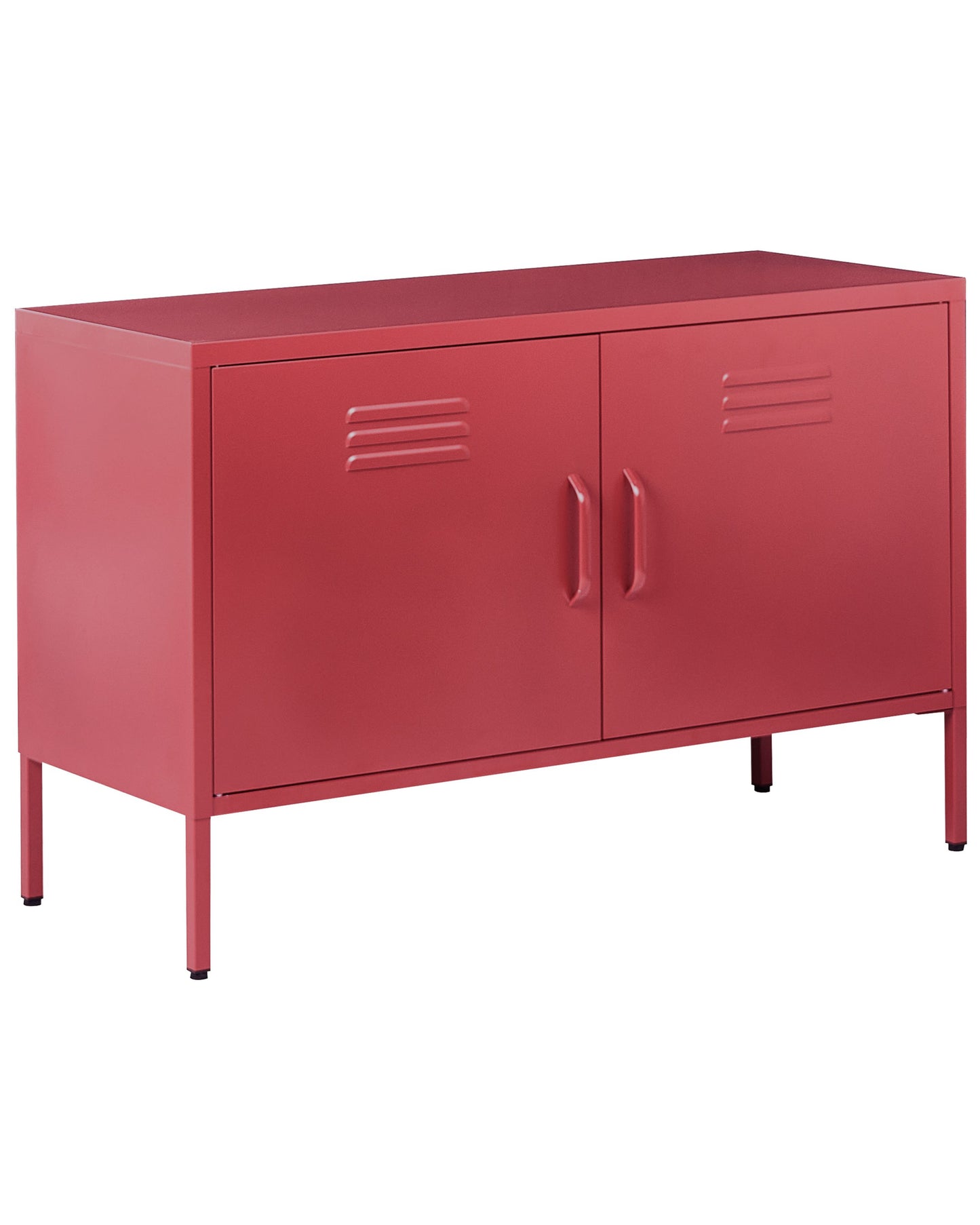 Red Steel 2 Door Industrial Sideboard For Home Office Storage