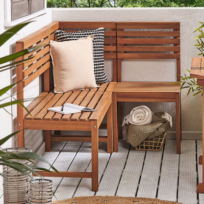 Balcony One Seat Acacia Wood Chair Weather Resistant