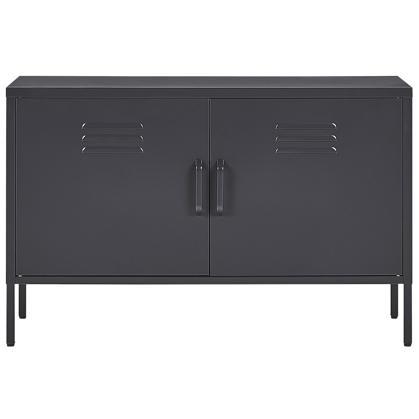 2 Door Black Steel Sideboard Home Office Industrial