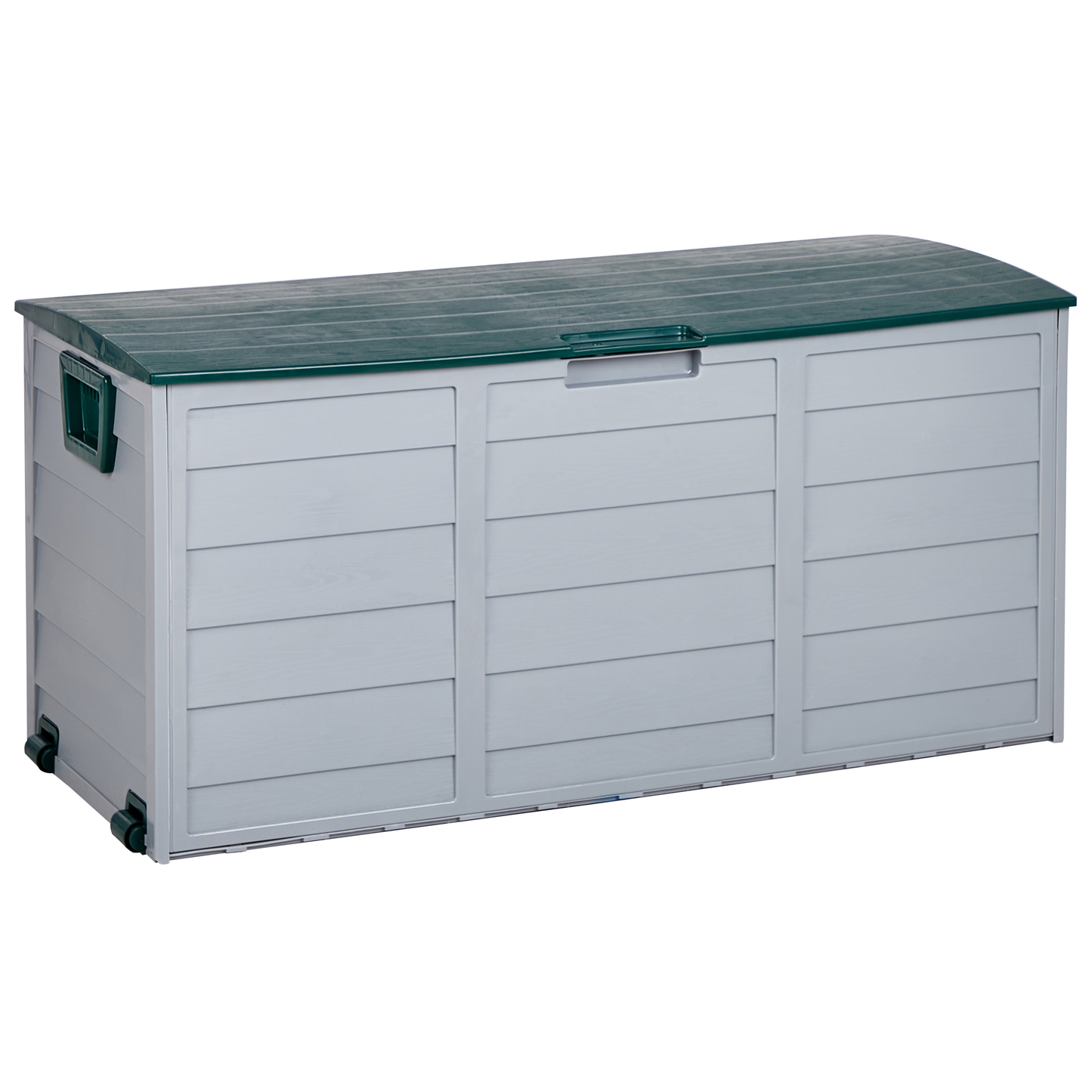 Grey Outdoor Storage Box 112 x 50cm With Handles And Castors
