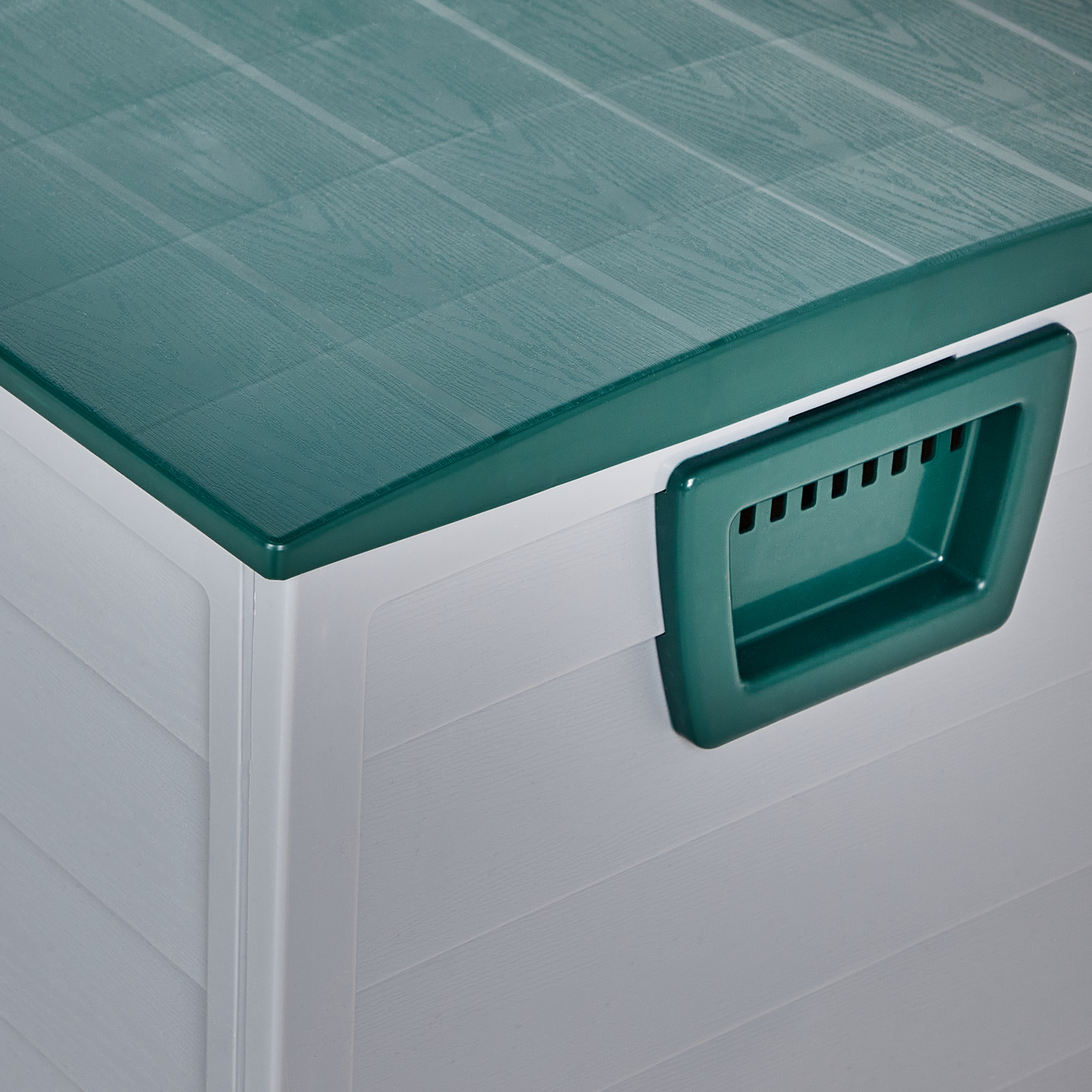Grey Outdoor Storage Box 112 x 50cm With Handles And Castors