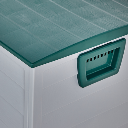Grey Outdoor Storage Box 112 x 50cm With Handles And Castors