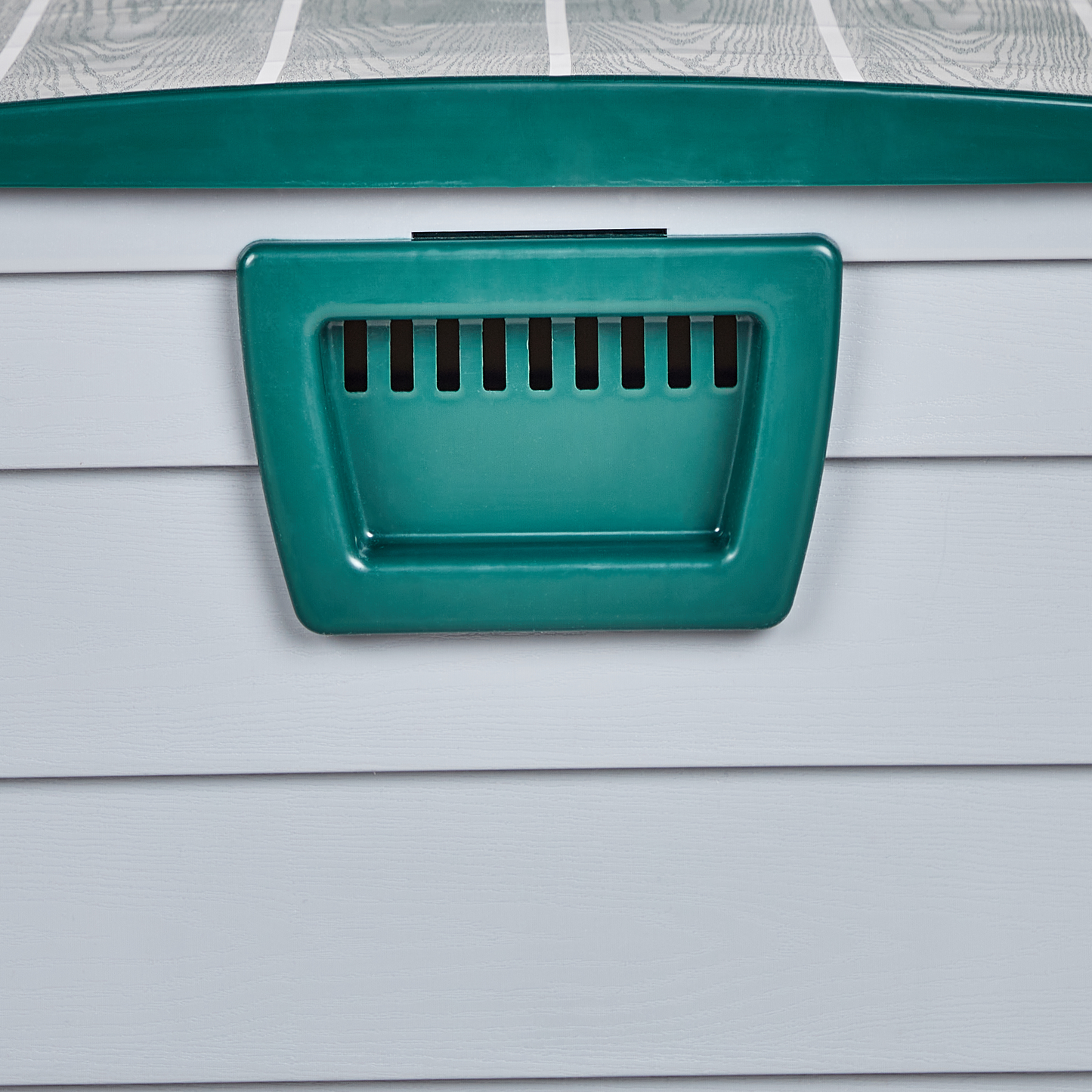 Grey Outdoor Storage Box 112 x 50cm With Handles And Castors