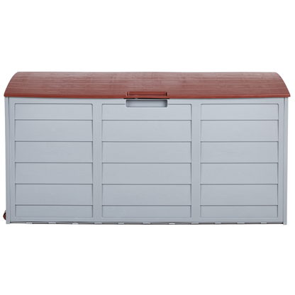 Grey Outdoor Storage Box 112 x 50cm With Handles Castors