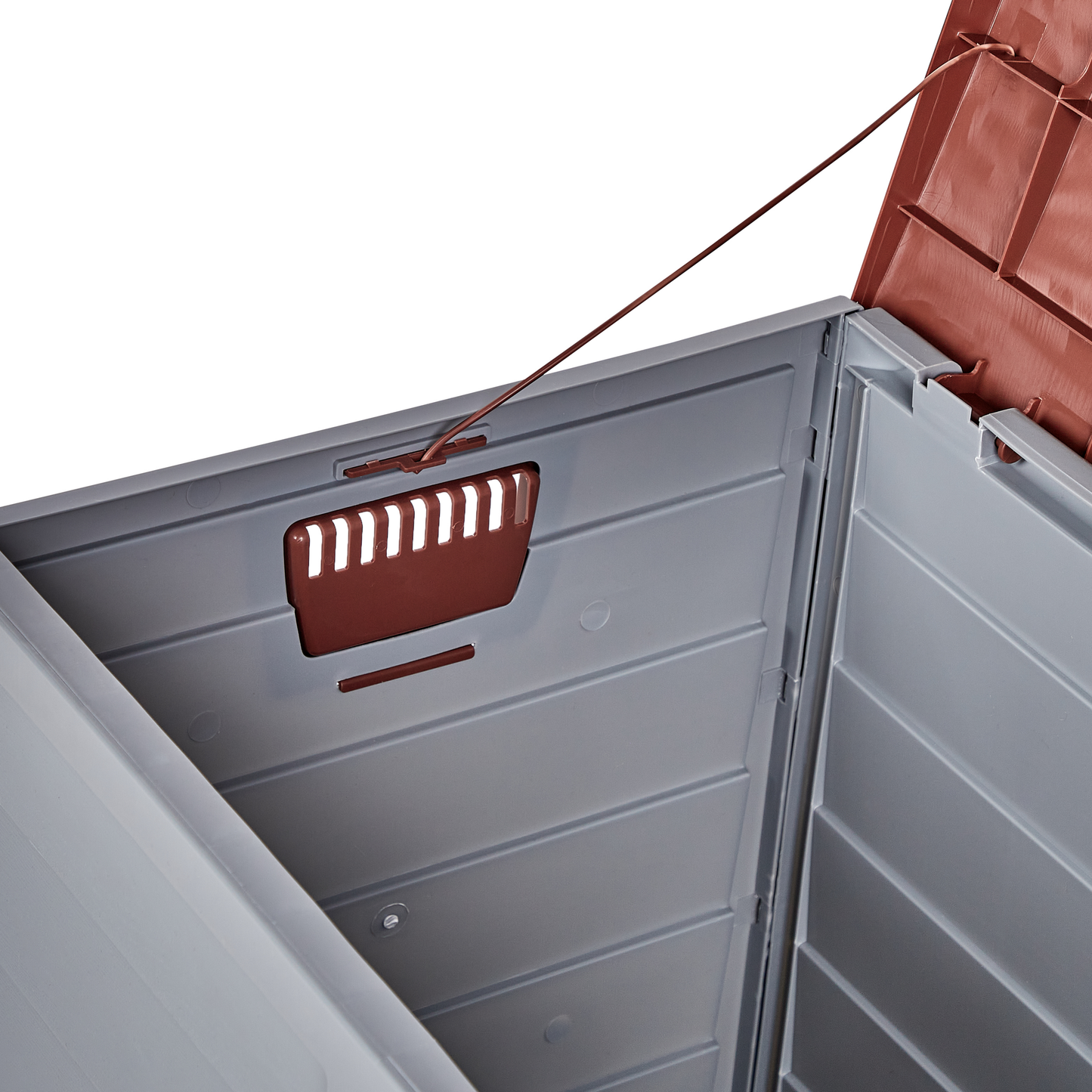 Grey Outdoor Storage Box 112 x 50cm With Handles Castors