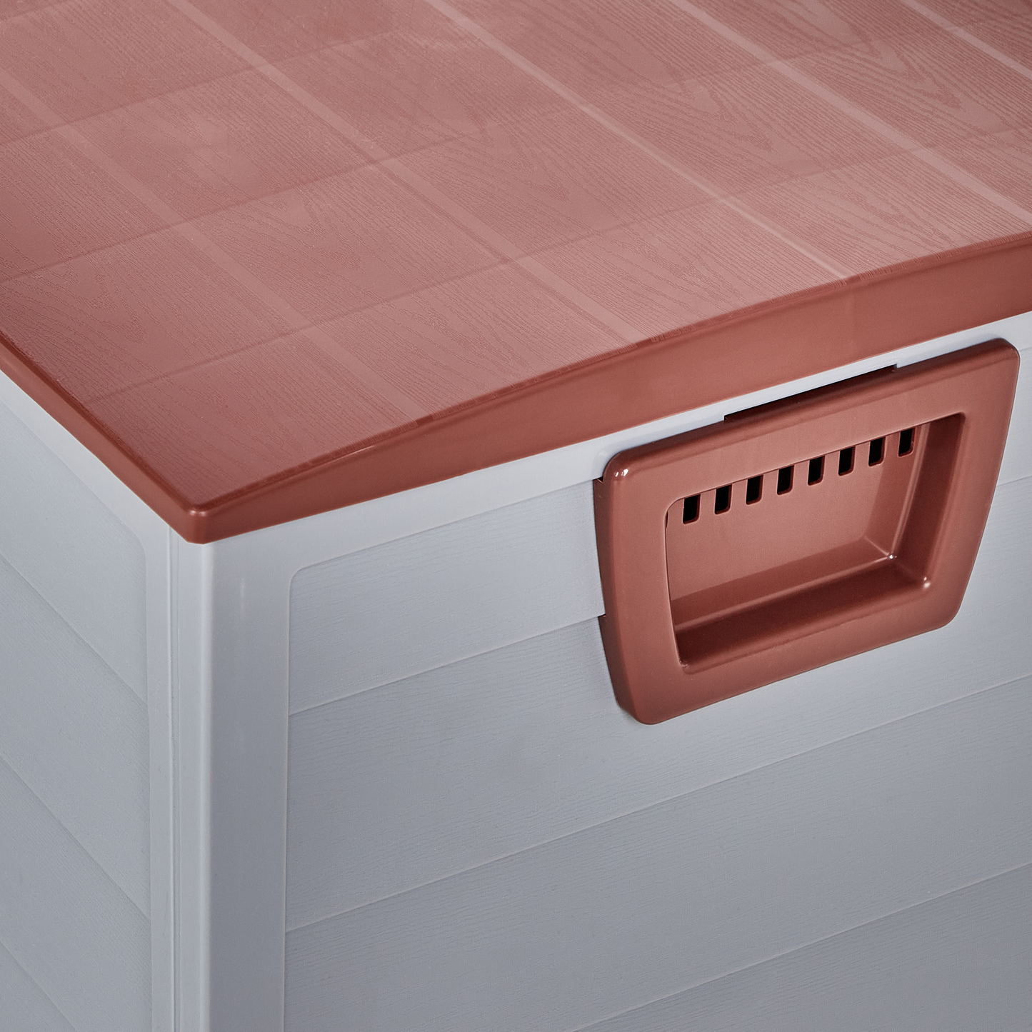 Grey Outdoor Storage Box 112 x 50cm With Handles Castors