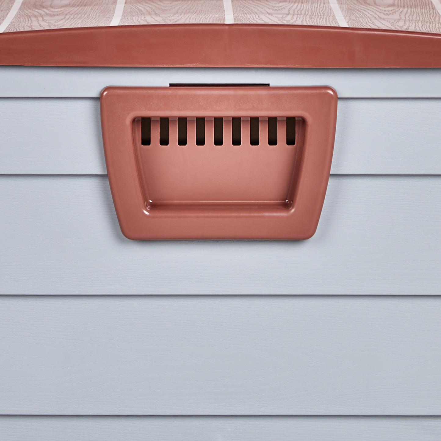 Grey Outdoor Storage Box 112 x 50cm With Handles Castors