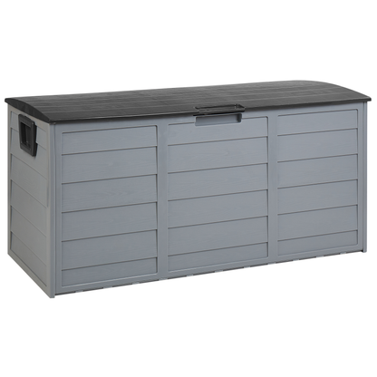 Outdoor Storage Box Grey Black Plastic 112 x 50cm Castors