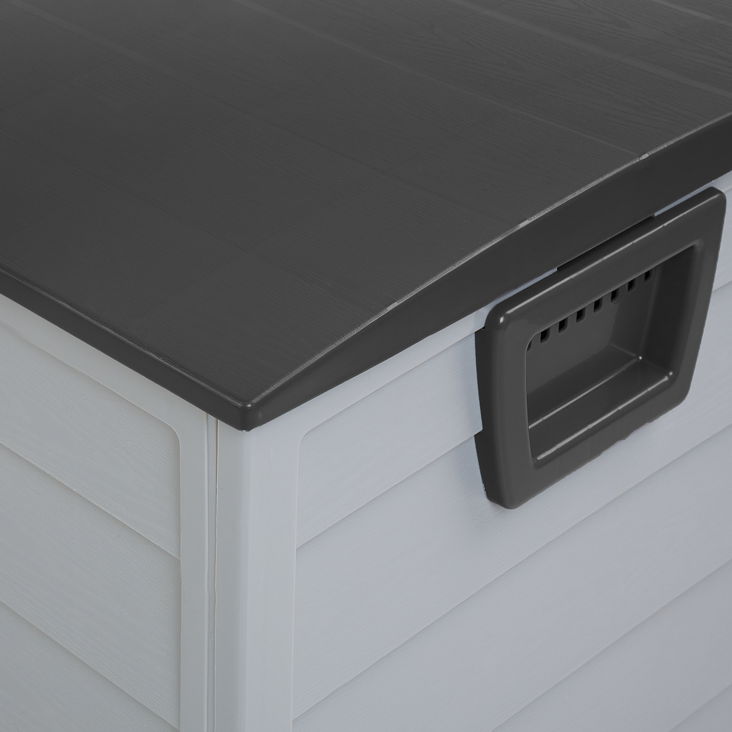 Outdoor Storage Box Grey Black Plastic 112 x 50cm Castors