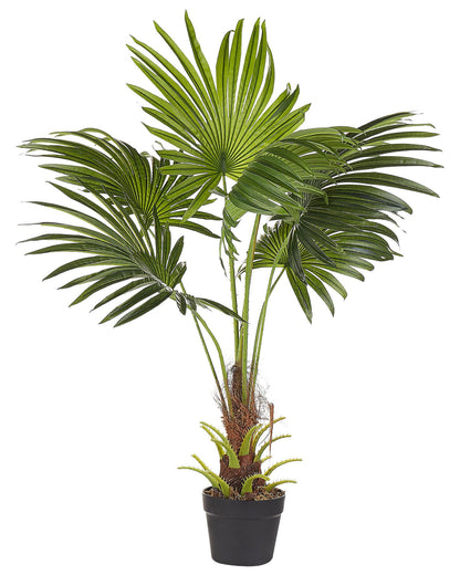Artificial Potted Fan Palm Plant 100cm Green and Black