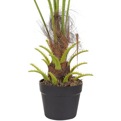 Artificial Potted Fan Palm Plant 100cm Green and Black