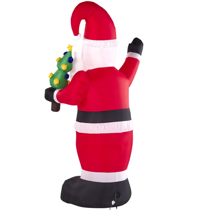 Outdoor LED Santa Inflatable Christmas Figure Prelit Red Fabric Garden Decor