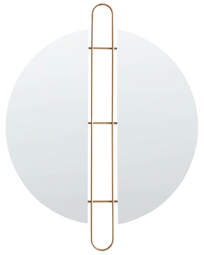 Gold Round Wall Mirror 52cm Metal Frame