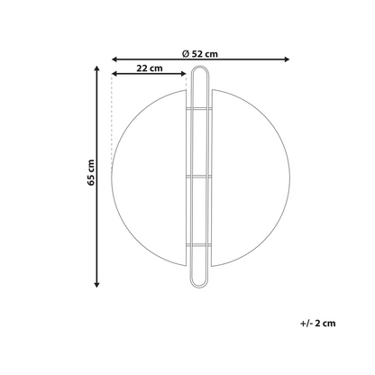 Gold Round Wall Mirror 52cm Metal Frame