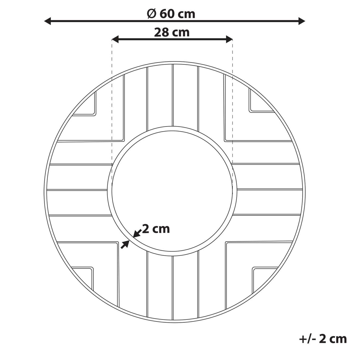 Modern Wall Mirror Gold Round 60cm